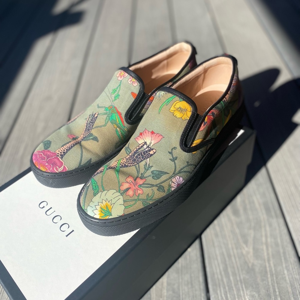 Gucci Floral Snake Slip-on Sneaker: